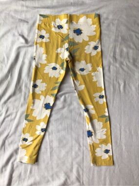 Carter's Yellow Floral Leggings with White & Blue Flowers